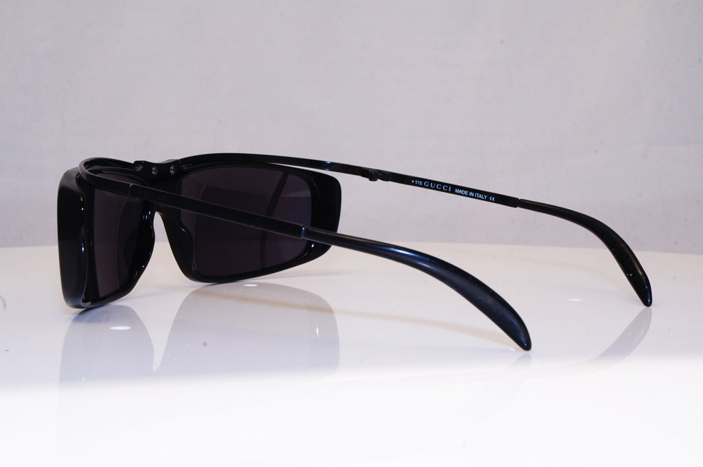 GUCCI Mens Vintage 1990 Designer Sunglasses Black Wrap GG 1420 807 16890