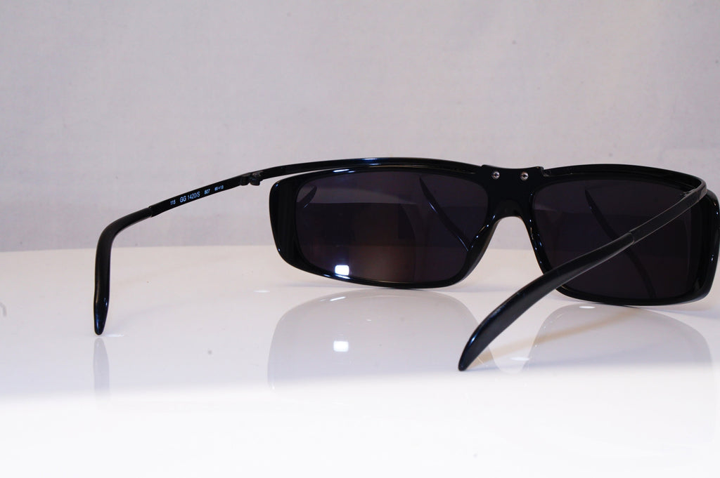 GUCCI Mens Vintage 1990 Designer Sunglasses Black Wrap GG 1420 807 16890