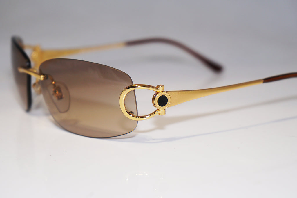 BVLGARI Vintage Womens Designer Sunglasses Gold Frameless 640 101/13 15992