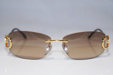 BVLGARI Vintage Womens Designer Sunglasses Gold Frameless 640 101/13 15992