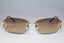 BVLGARI Vintage Womens Designer Sunglasses Gold Frameless 640 101/13 15992