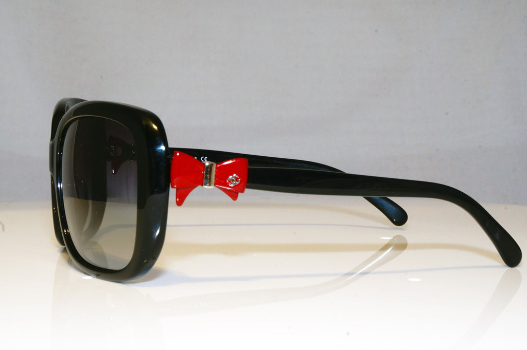 CHANEL Womens Boxed Designer Sunglasses Black Square Red Bow 5171 1231/8G 17285