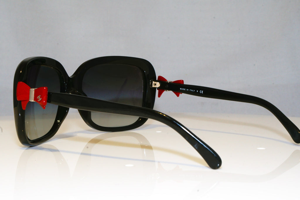 CHANEL Womens Boxed Designer Sunglasses Black Square Red Bow 5171 1231/8G 17285