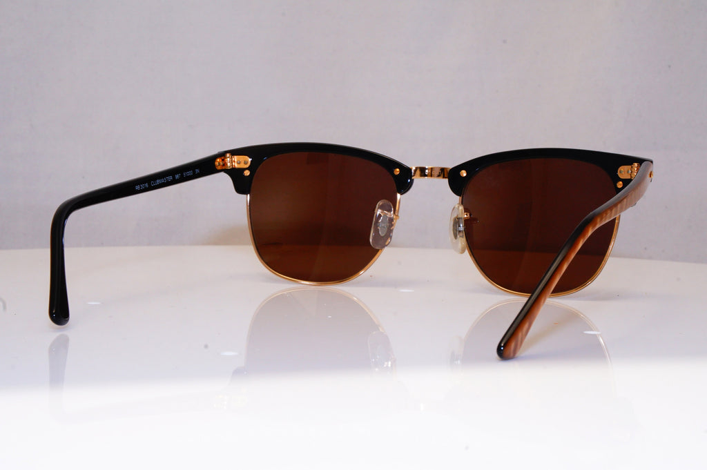 RAY-BAN Mens Designer Sunglasses Gold Clubmaster RB 3016 987 17187
