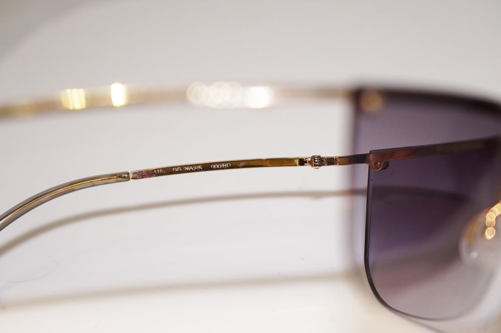 GUCCI 1990 Vintage Mens Designer Sunglasses Gold Wrap GG 2652 000/BD 14785