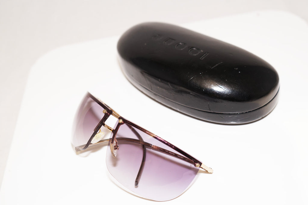 GUCCI 1990 Vintage Mens Designer Sunglasses Gold Wrap GG 2652 000/BD 14785
