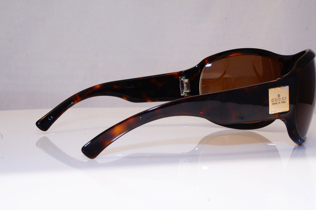 GUCCI Womens Designer Sunglasses Brown Wrap WORN LOGOS GG 2881 D28BN 17514