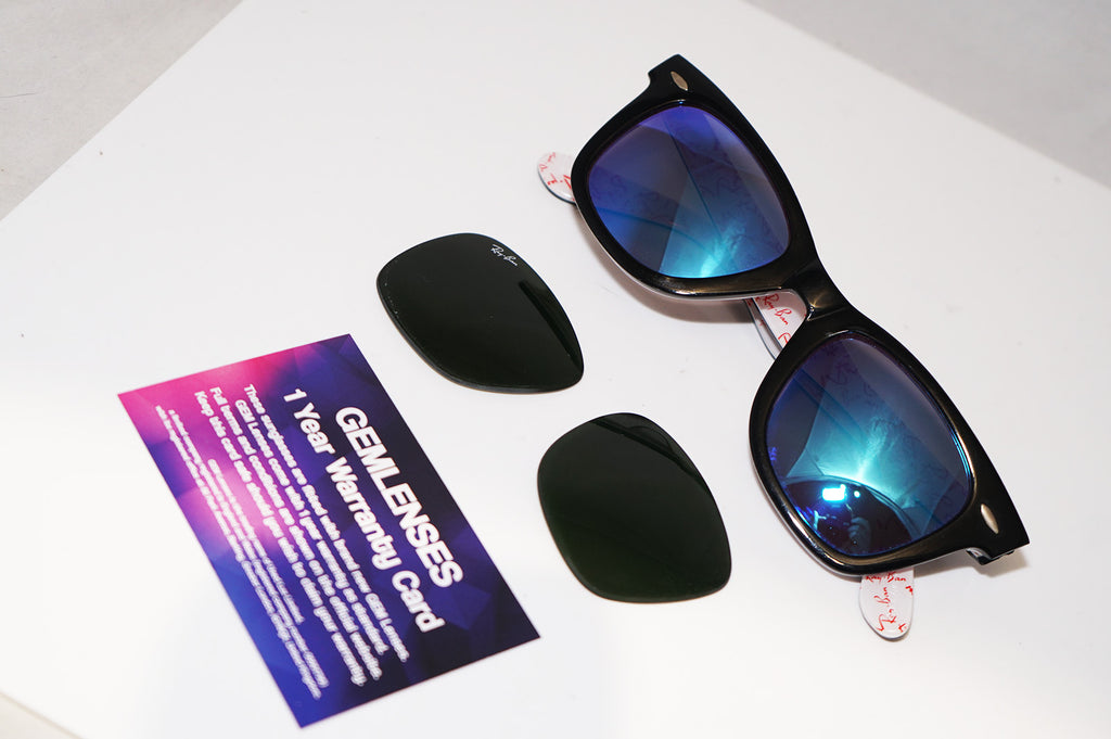 RAY-BAN Mens Unisex Designer Mirror Sunglasses Black Wayfarer RB 2140 1017 14590