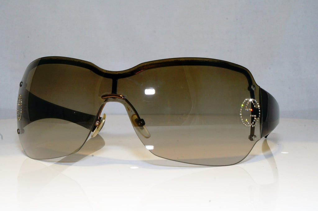 GUCCI Womens Diamante Designer Sunglasses Brown Shield GG 2671 H4SAY 17253