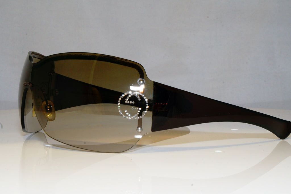 GUCCI Womens Diamante Designer Sunglasses Brown Shield GG 2671 H4SAY 17253