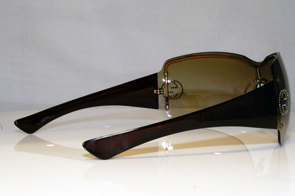 GUCCI Womens Diamante Designer Sunglasses Brown Shield GG 2671 H4SAY 17253