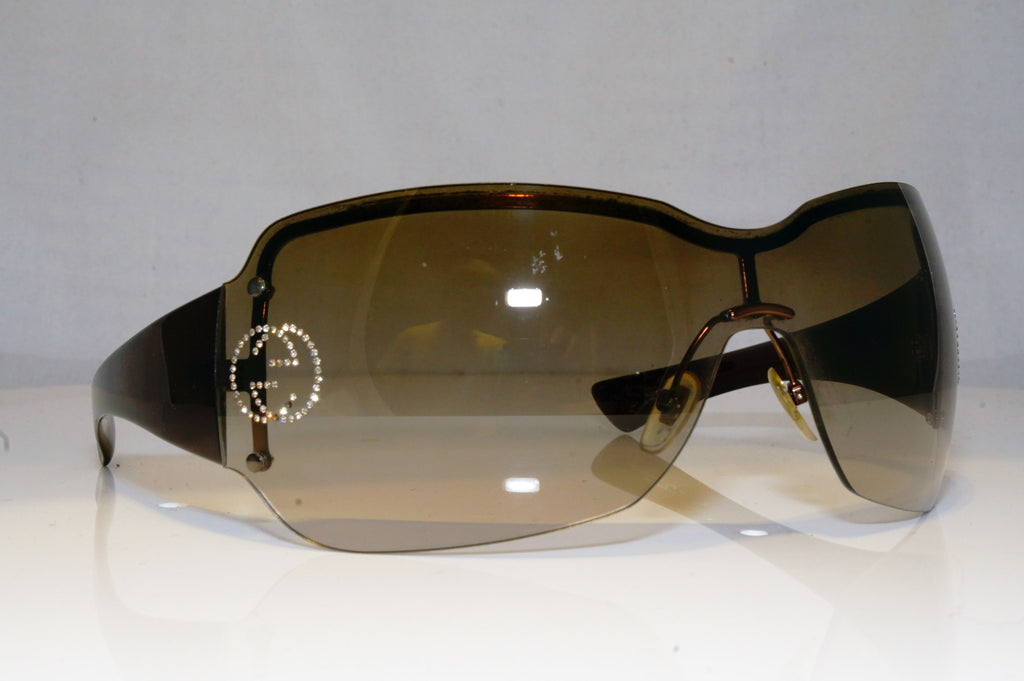 GUCCI Womens Diamante Designer Sunglasses Brown Shield GG 2671 H4SAY 17253