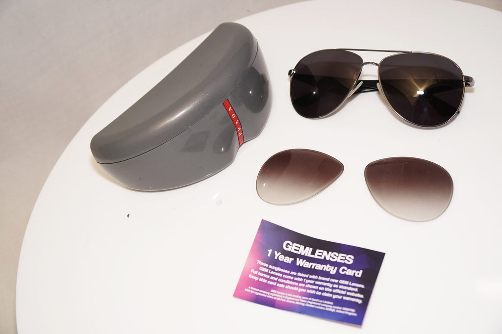 PRADA Mens Designer Sunglasses Black Aviator SPR 53Q 5AV-0A7 17163