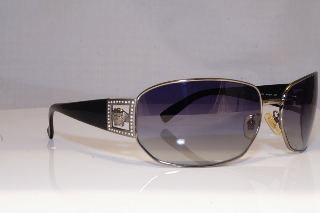 VERSACE Mens Diamante Designer Sunglasses Black Wrap 2031-B 1001/11 19437