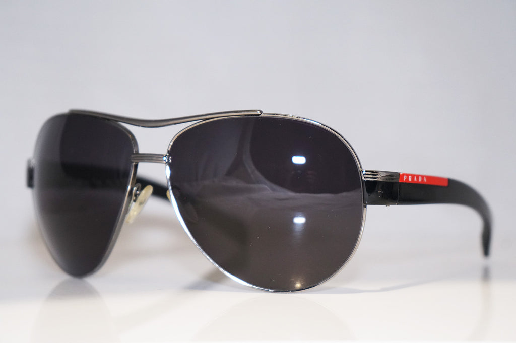 PRADA Mens Designer Sunglasses Black Aviator SPS 50I 5AV-5Z1 14421