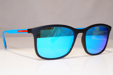 PRADA Mens Mirror Boxed Sunglasses Blue Rectangle BLACK SPS 01T DG0-5M2 17905