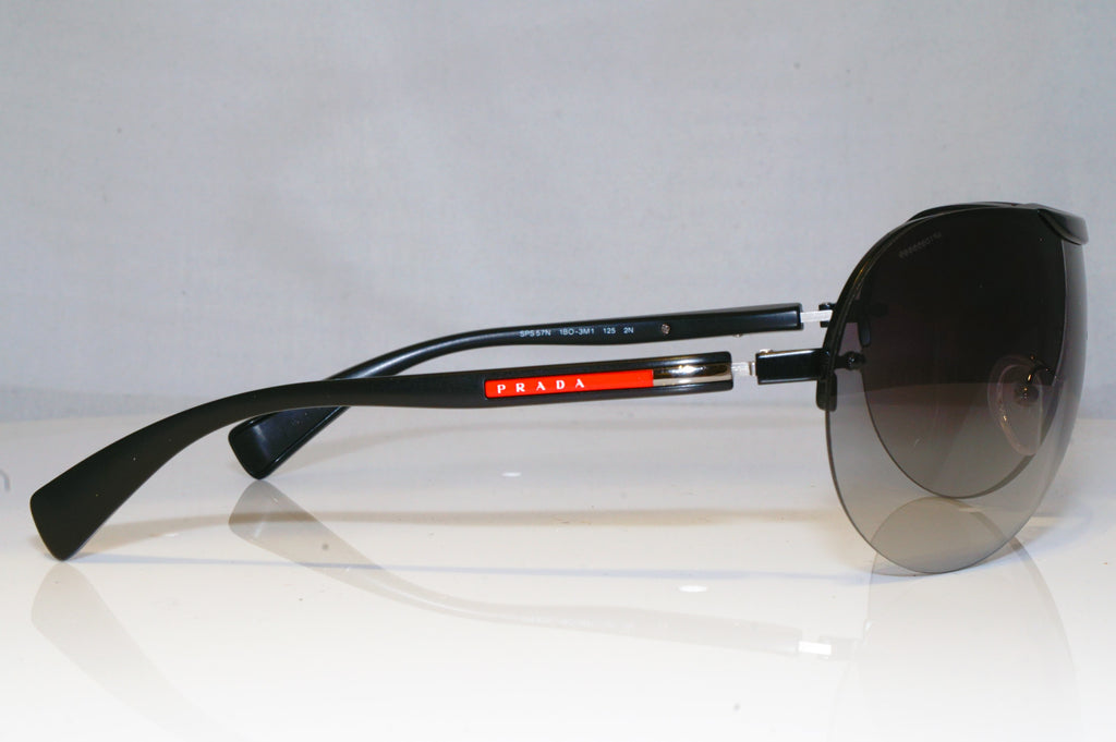 PRADA Mens Designer Sunglasses Black Shield SPS 57N 1BO-3M1 17270