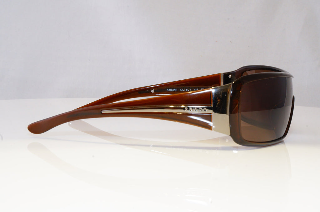 PRADA Mens Designer Sunglasses Brown Shield TINY RIGHT SPR 03H 7JQ-8C1 20630