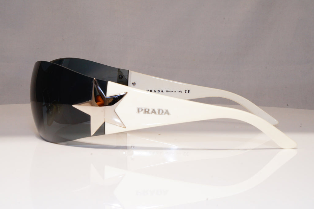 PRADA Mens Womens Sunglasses White Shield SILVER STAR SPR 72G 4AO-1A1 17865
