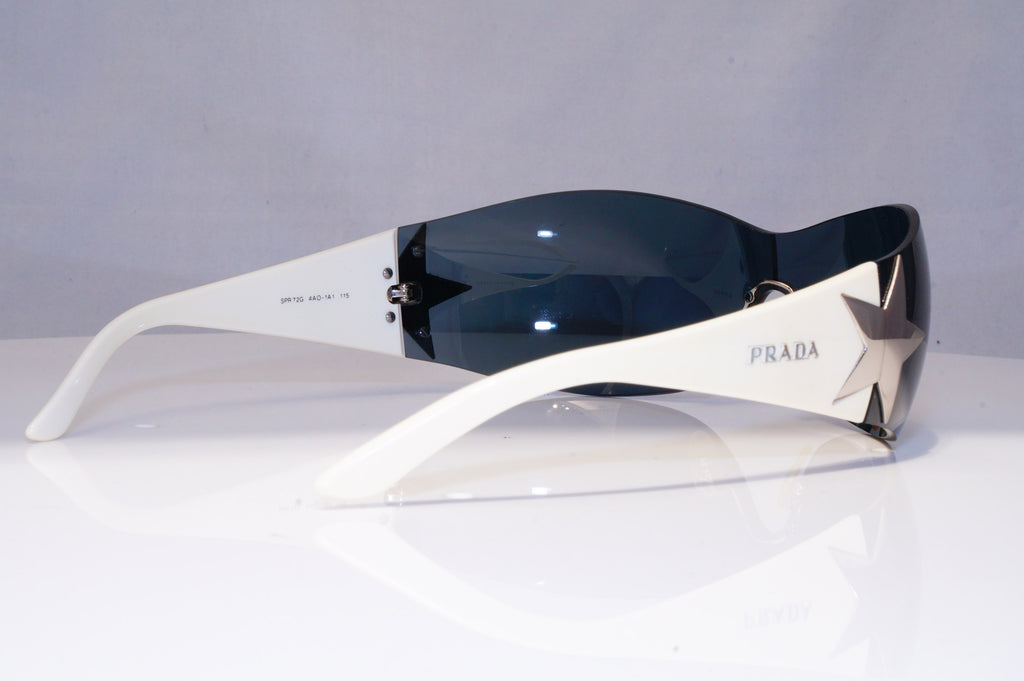 PRADA Mens Womens Sunglasses White Shield SILVER STAR SPR 72G 4AO-1A1 17865