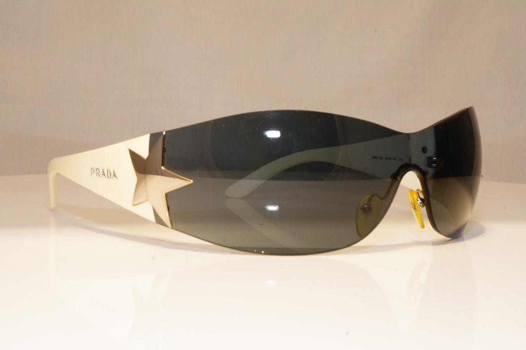 PRADA Mens Womens Sunglasses White Shield SILVER STAR SPR 72G 4AO-1A1 17865