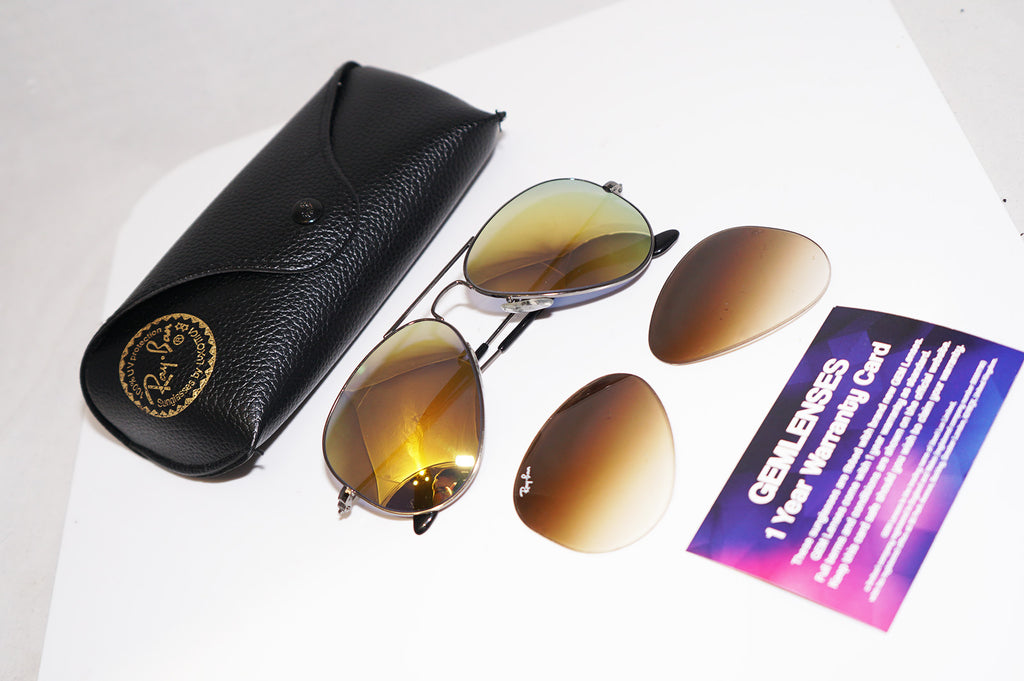 RAY-BAN Mens Designer Mirror Sunglasses Silver Aviator 55mm RB 3025 004/51 14738