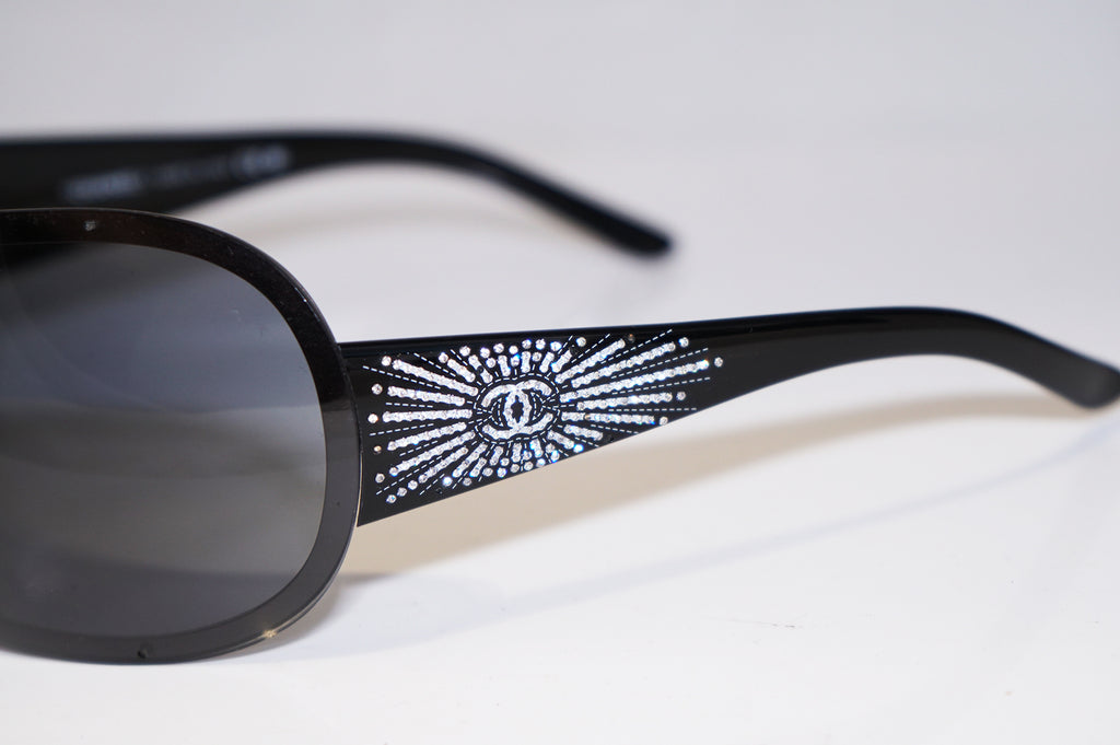 CHANEL Boxed Womens Designer Diamante Sunglasses Black Shield 4148 C127/87 15994