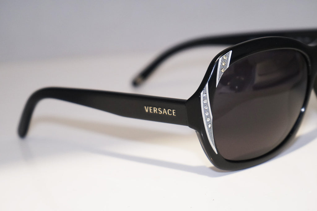 VERSACE Womens Designer Crystal Sunglasses Black Oversized MOD 4183 GB1/13 14586
