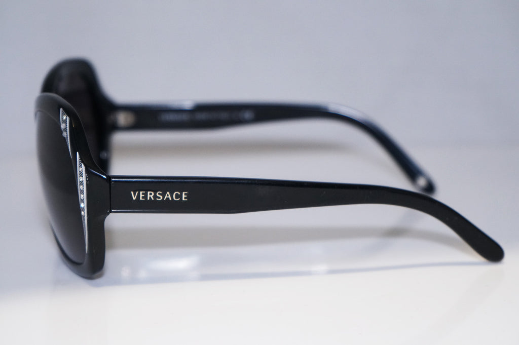VERSACE Womens Designer Crystal Sunglasses Black Oversized MOD 4183 GB1/13 14586