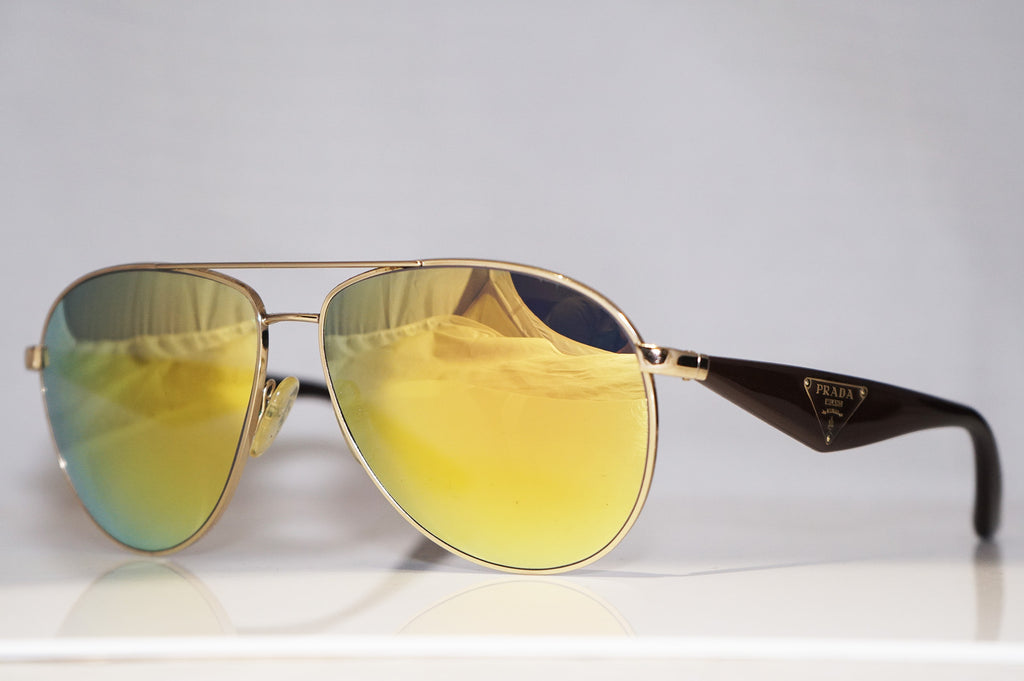 PRADA Mens Designer Flash Mirror Sunglasses Gold Aviator SPR 53Q ZVN-1X1 14776