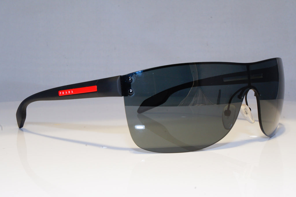 PRADA Mens Designer Sunglasses Black Shield SPS 52Q 1AB-1A1 19526