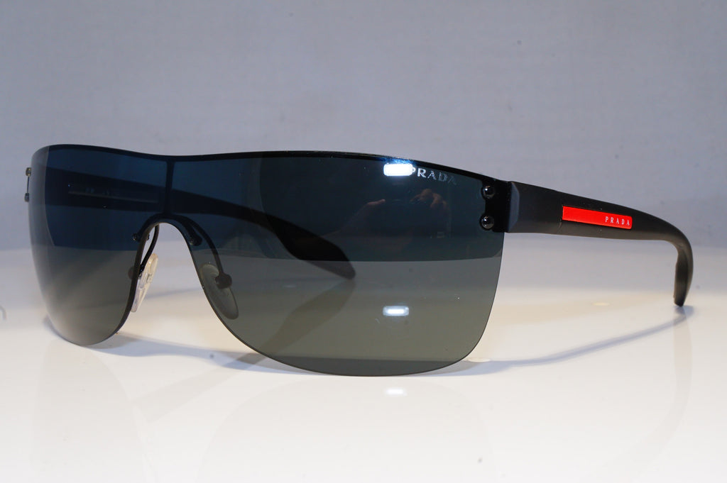 PRADA Mens Designer Sunglasses Black Shield SPS 52Q 1AB-1A1 19526