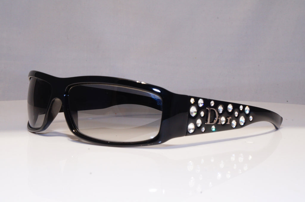 CHRISTIAN DIOR Womens Diamante Vintage Sunglasses Black SPARKLING 3 D28LE 17890