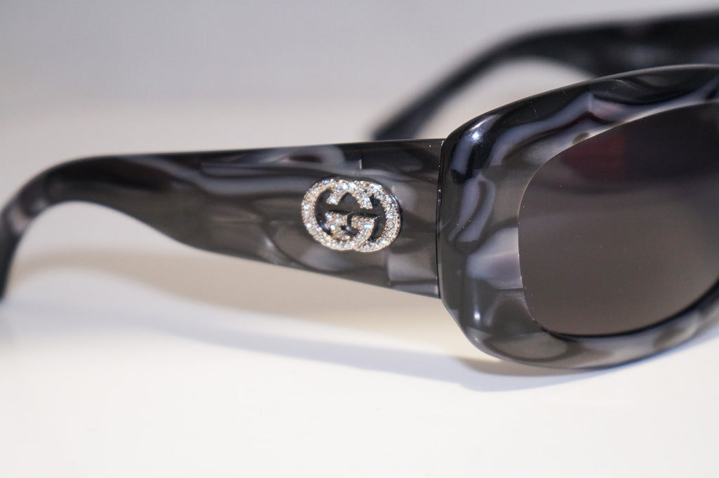 GUCCI Womens Designer Crystal Sunglasses Grey Rectangle GG 2971 SVELF 14545