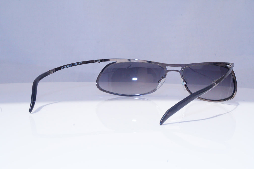 GUCCI Mens Vintage 1990 Designer Sunglasses Silver Wrap GG 1672 831BD 18550