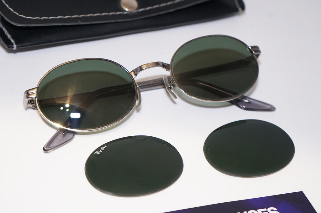 RAY-BAN Vintage Mens Designer Sunglasses Silver Oval W2187 PPAS 14706