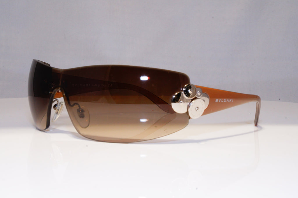 BVLGARI Womens Vintage 1990 Designer Sunglasses Brown Shield 6008 102/13 17891