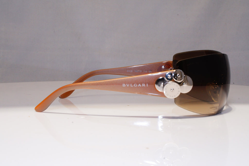 BVLGARI Womens Vintage 1990 Designer Sunglasses Brown Shield 6008 102/13 17891