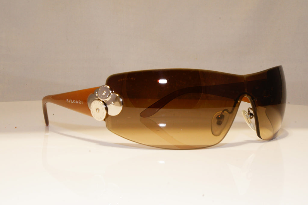BVLGARI Womens Vintage 1990 Designer Sunglasses Brown Shield 6008 102/13 17891