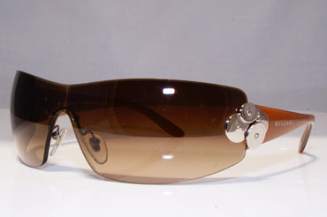 BVLGARI Womens Vintage 1990 Designer Sunglasses Brown Shield 6008 102/13 17891