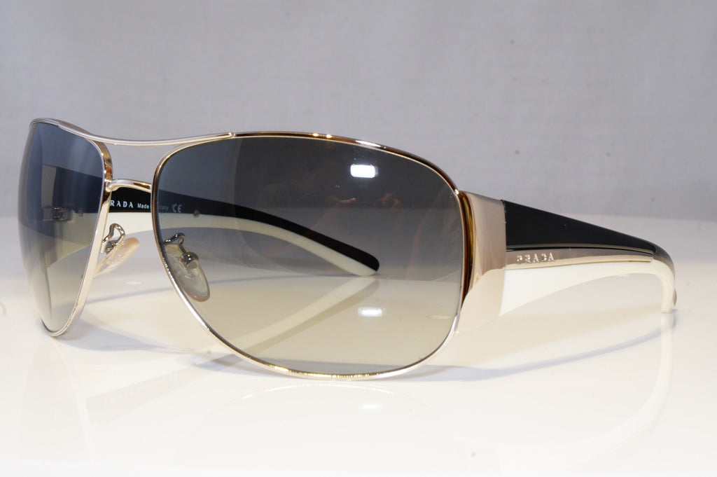 PRADA Mens Designer Sunglasses Silver Pilot SPR 75G 6BA-3M1 17831