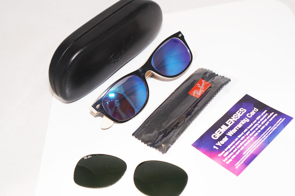 RAY-BAN Mens Unisex Designer Mirror Sunglasses Black New Wayfarer RB 2132 14727