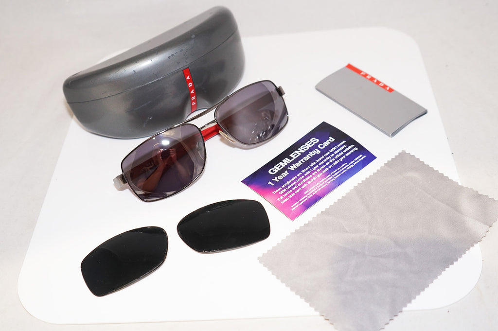 PRADA Mens Designer Flash Mirror Sunglasses Red Aviator SPS 50L 5AV-1A1 14571