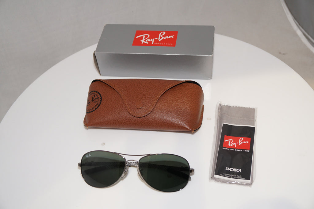 RAY-BAN Mens Boxed Designer Sunglasses Pilot CARBON FIBRE RB 8301 131 17860