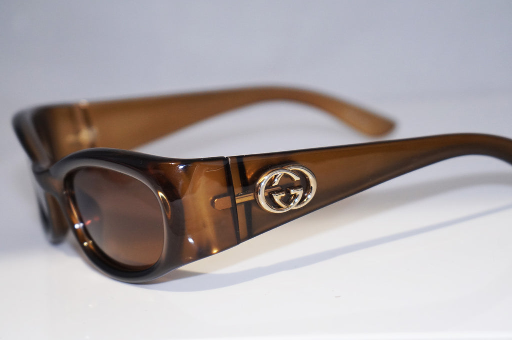 GUCCI Vintage Womens Designer Sunglasses Brown Rectangle GG 2968 HXINZ 14722