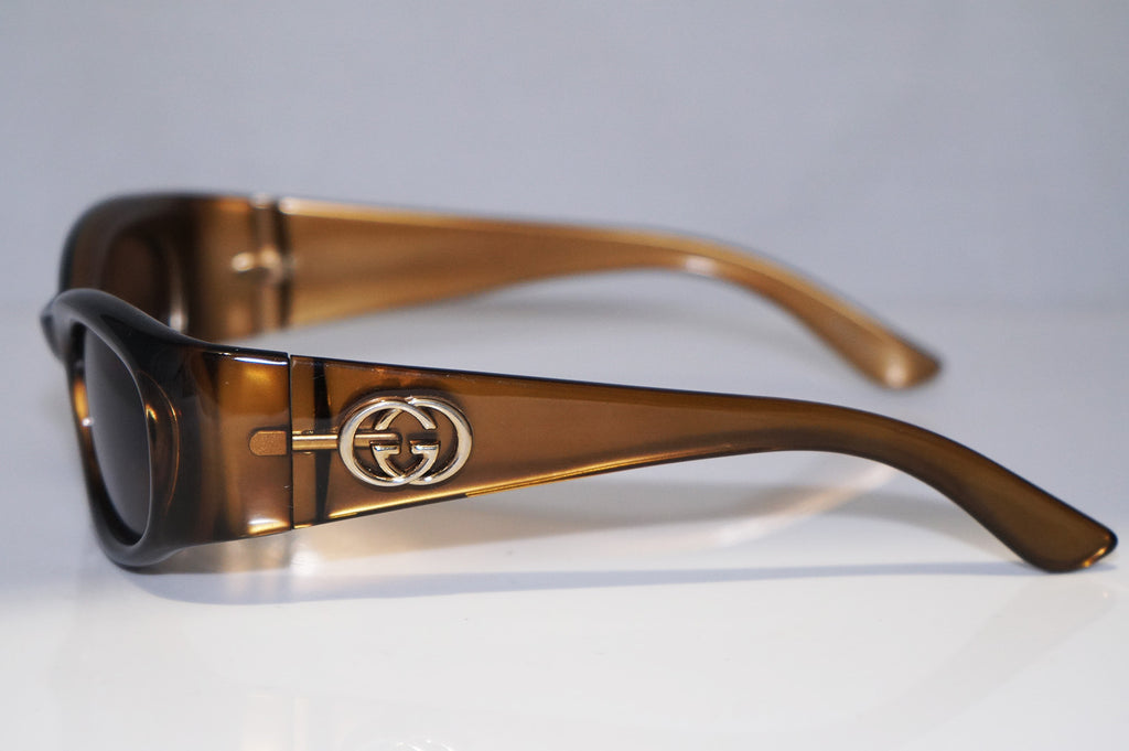 GUCCI Vintage Womens Designer Sunglasses Brown Rectangle GG 2968 HXINZ 14722
