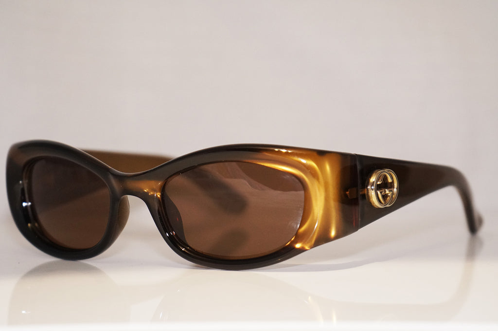 GUCCI Vintage Womens Designer Sunglasses Brown Rectangle GG 2968 HXINZ 14722