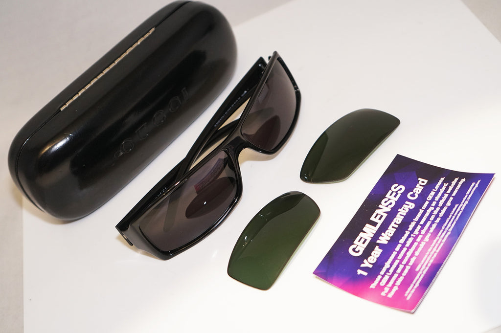 GUCCI 1990 Vintage Mens Designer Sunglasses Black Rectangle GG 2515 584 12845