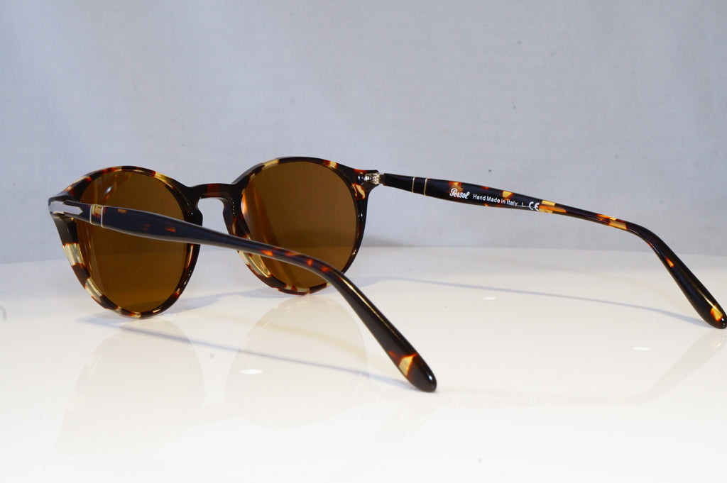 PERSOL Mens Womens Mirror Boxed Designer Sunglasses Brown Round 9040 W4 19640