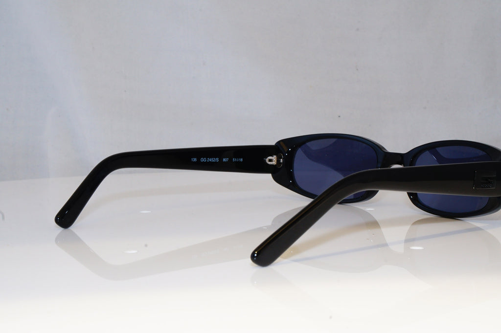 GUCCI Mens Womens Vintage Designer Sunglasses Black Rectangle GG 2452 807 19642